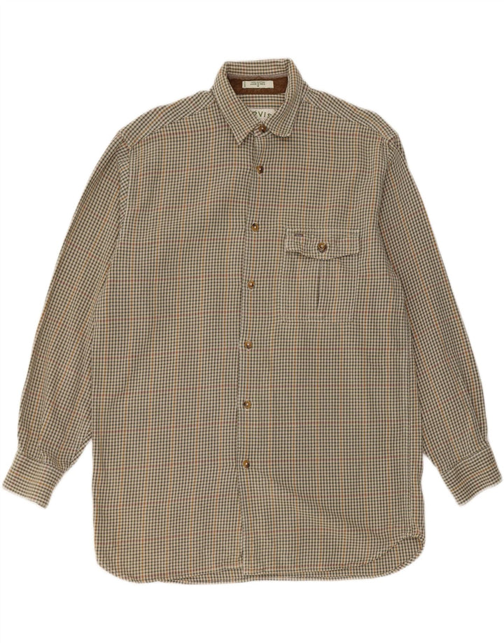 Orvis Chemise en flanelle pour homme en coton pied-de-poule vert moyen