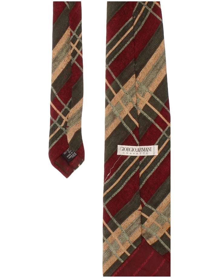 Giorgio Armani Cravate Homme Taille Unique Multicolore Plaid Soie Classique