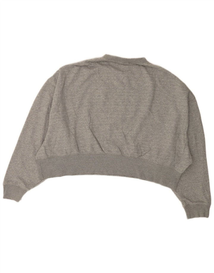 NIKE Sweat-shirt court surdimensionné pour femme UK 14 Coton gris moyen