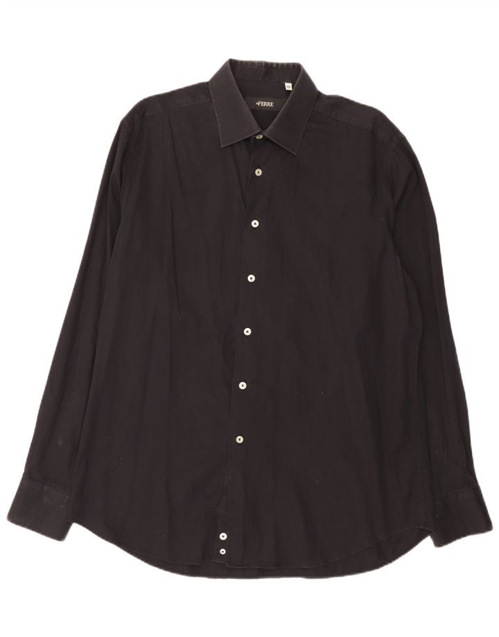 Ferre Chemise Homme Taille 43 17 XL Coton Noir