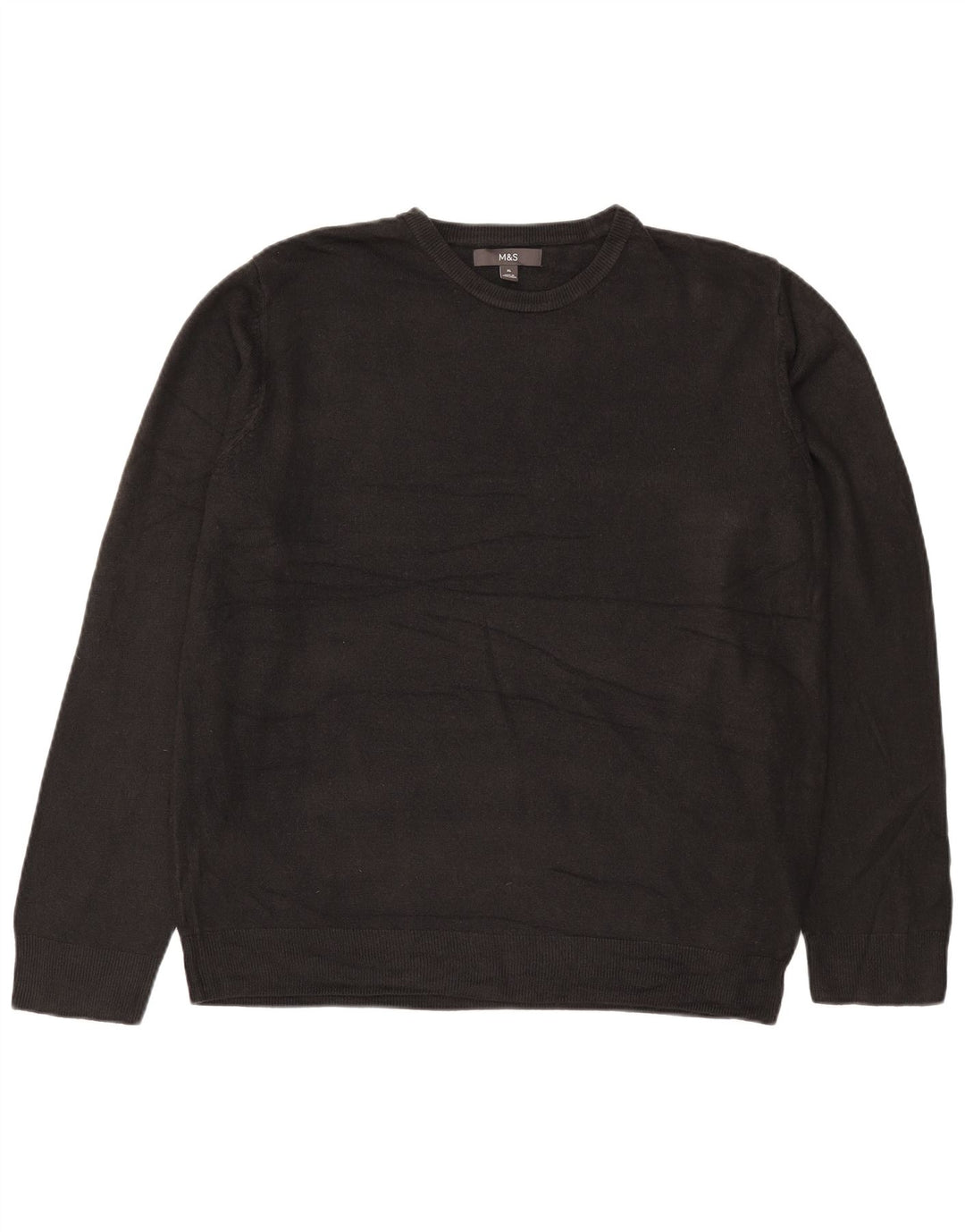 Marks & Spencer Pull ras du cou pour homme XL Noir Acrylique