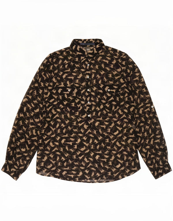 Zara Chemisier transparent pour femme UK 10 petit imprimé animal noir