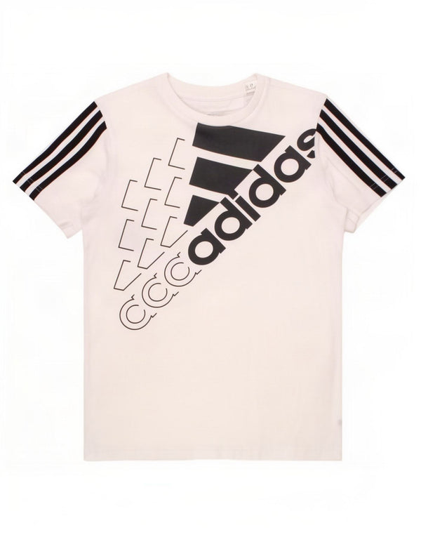 Adidas T-Shirt Graphique Garçon 9-10 Ans Blanc Coton