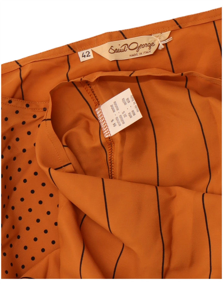 Saint George Femme Blouse Top IT 42 Acétate à fines rayures marron moyen