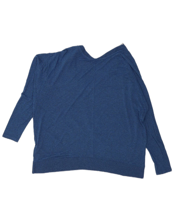 Zara Femme Haut Oversize Manches Longues UK 44 Bleu Moyen Viscose