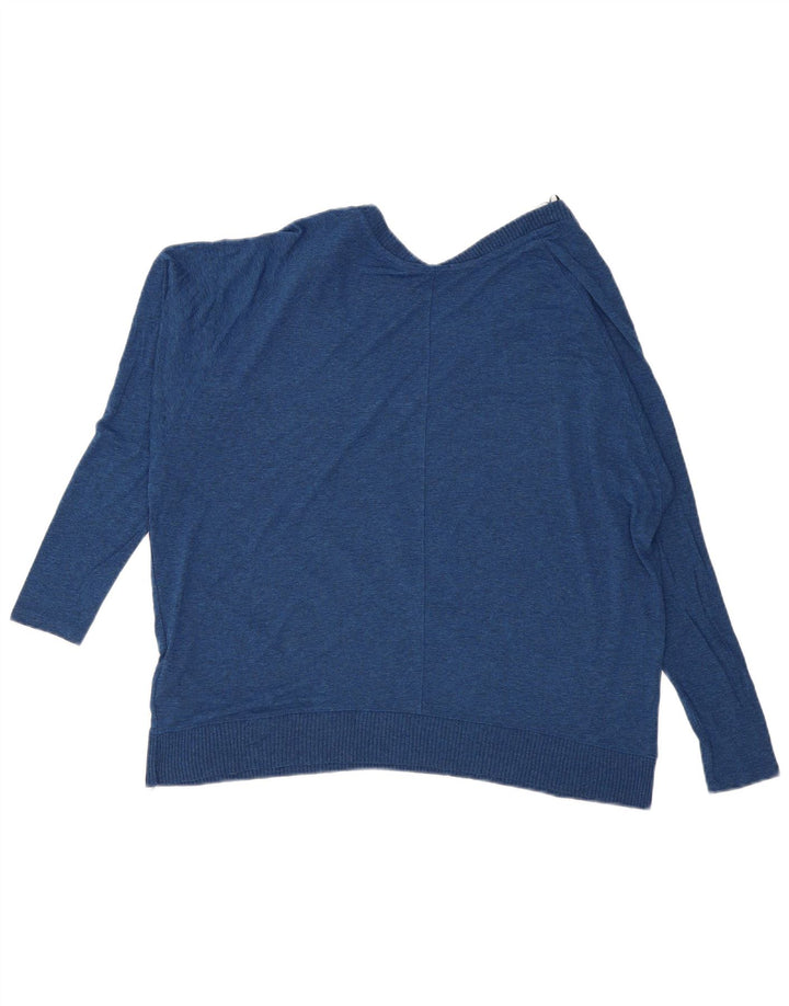 Zara Femme Haut Oversize Manches Longues UK 44 Bleu Moyen Viscose
