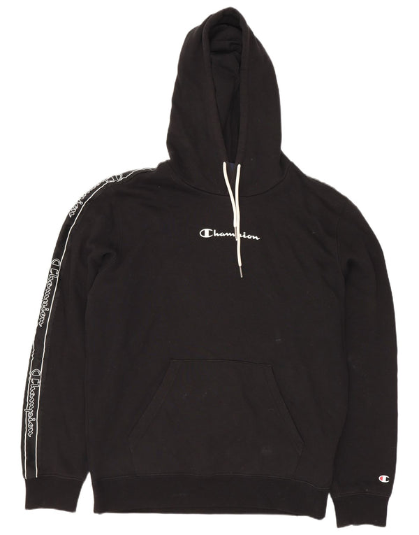 Champion Pull à Capuche Graphique Homme Noir Moyen Coton