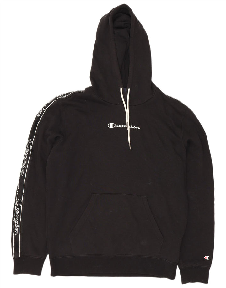 Champion Pull à Capuche Graphique Homme Noir Moyen Coton