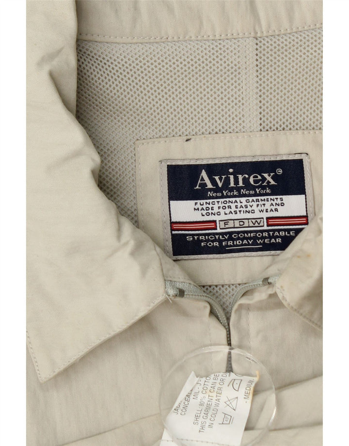 Avirex Veste Bomber Homme UK 38 Coton Beige Moyen