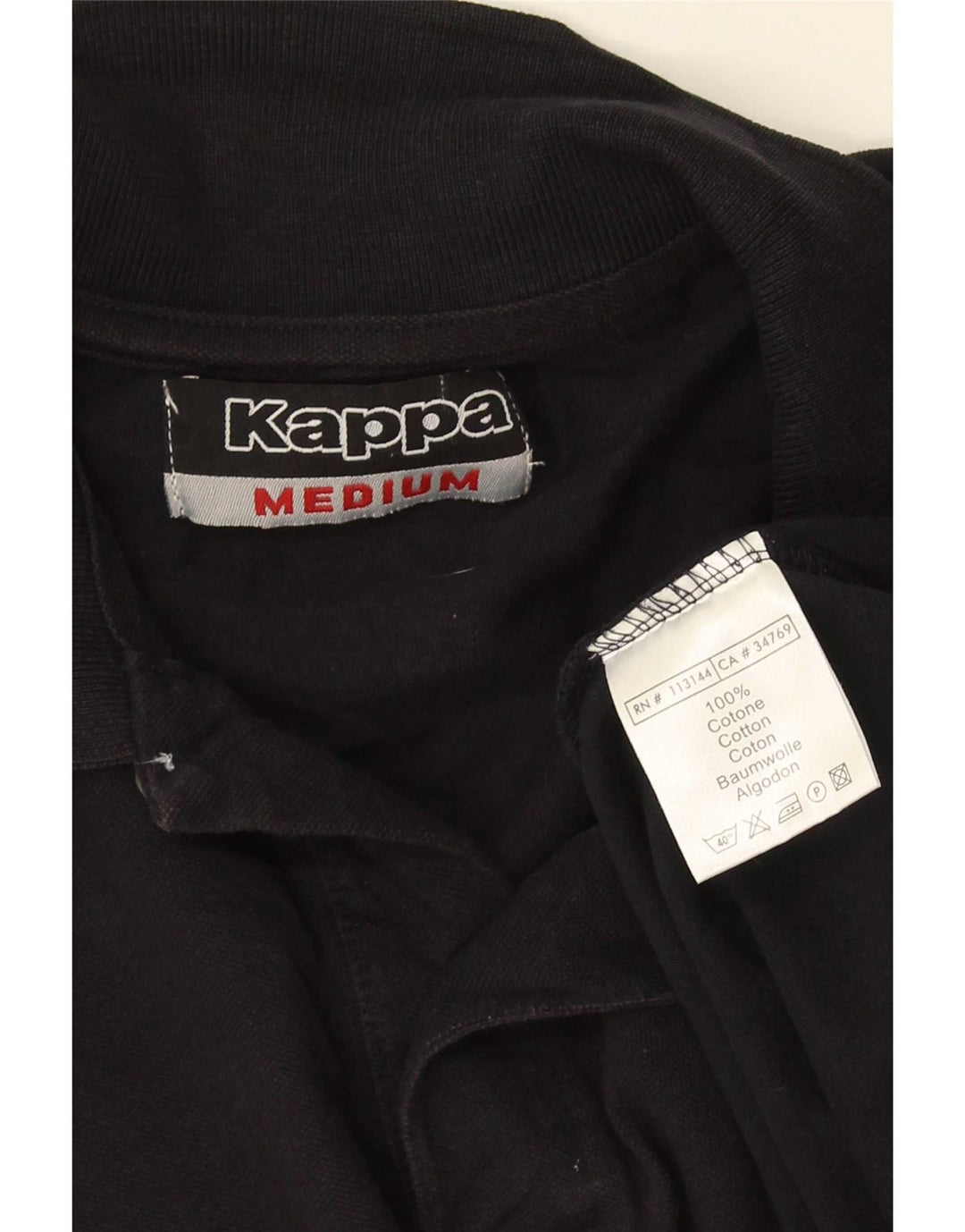 Kappa Polo Homme Noir Moyen Coton