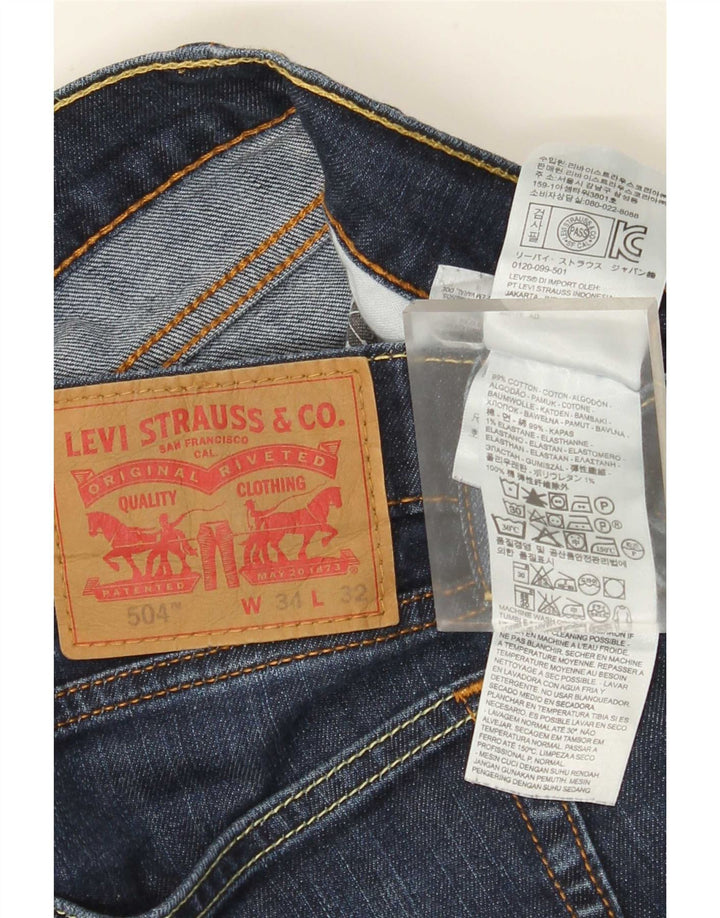 Levi's Jean Droit 504 Femme W34 L32 Bleu Coton