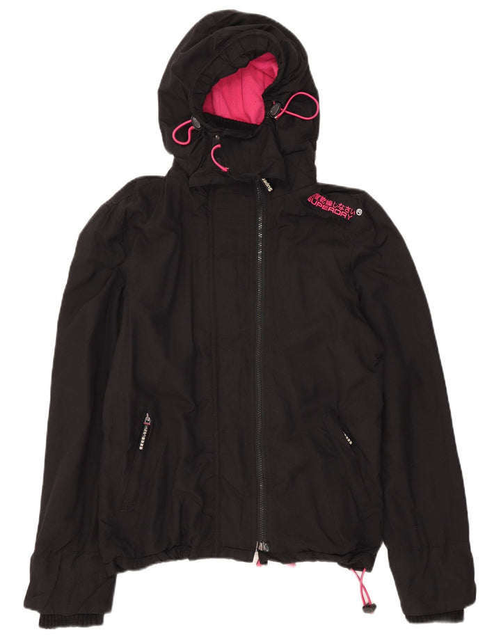Superdry Veste coupe-vent graphique Windcheater pour femme UK 14 Medium Noir