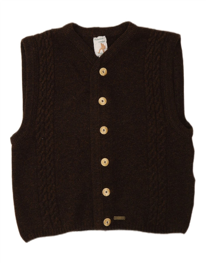 Hochland Cardigan sans manches pour homme en laine marron moyen