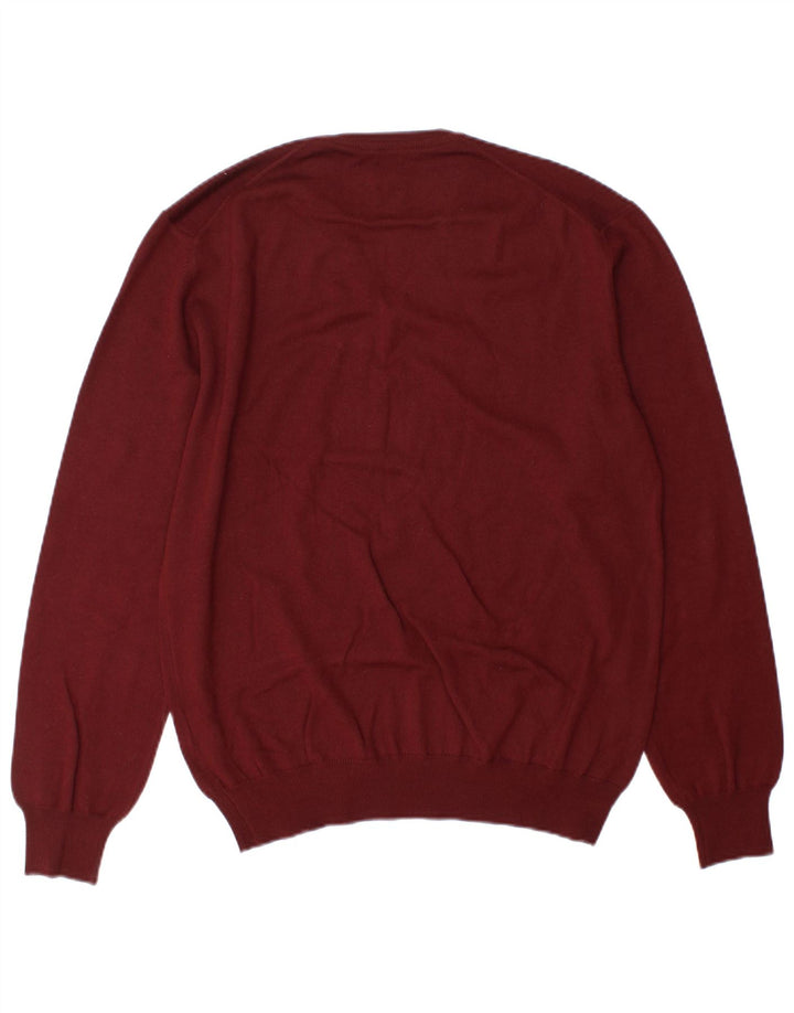 Boggi Pull col V pour homme Taille L Bordeaux