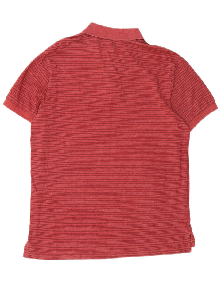 EDDIE BAUER Polo Homme Grand Coton Rayé Rouge
