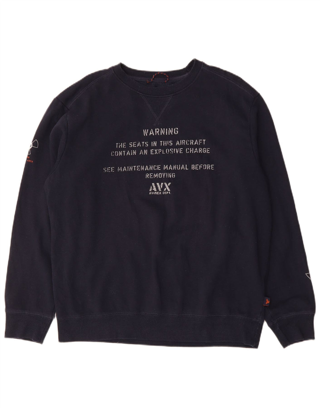 AVIREX Sweat-Shirt Graphique Homme XL Bleu Marine Coton