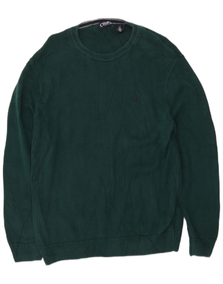 Chaps Pull à col rond coupe classique pour hommes, grand coton vert