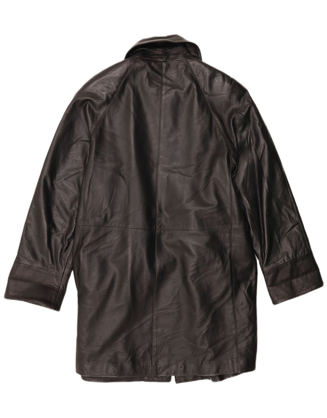 manteau en cuir femme vintage IT 42 Cuir noir moyen