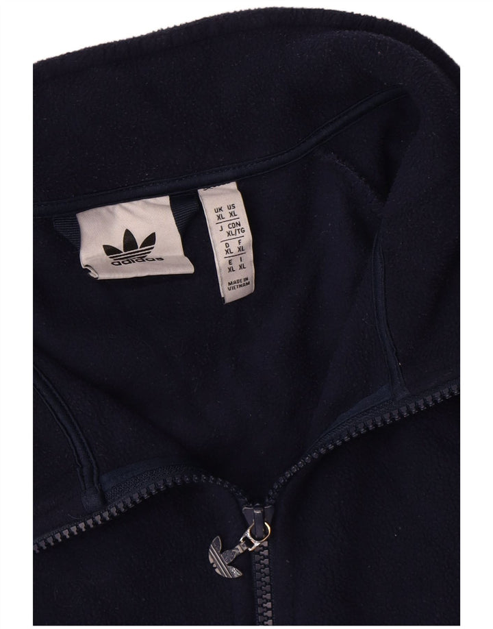 ADIDAS Veste polaire graphique pour homme UK 42 XL Bleu marine Polyester