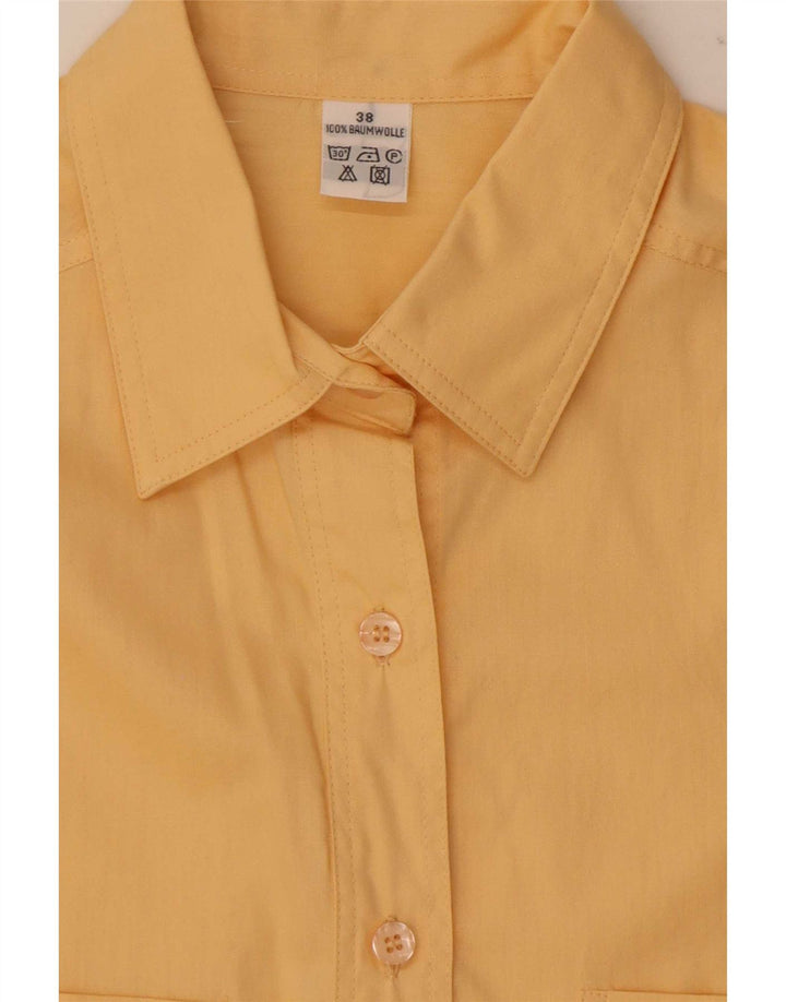 vintage Femme Loose Fit Chemise EU 38 Coton Jaune Moyen