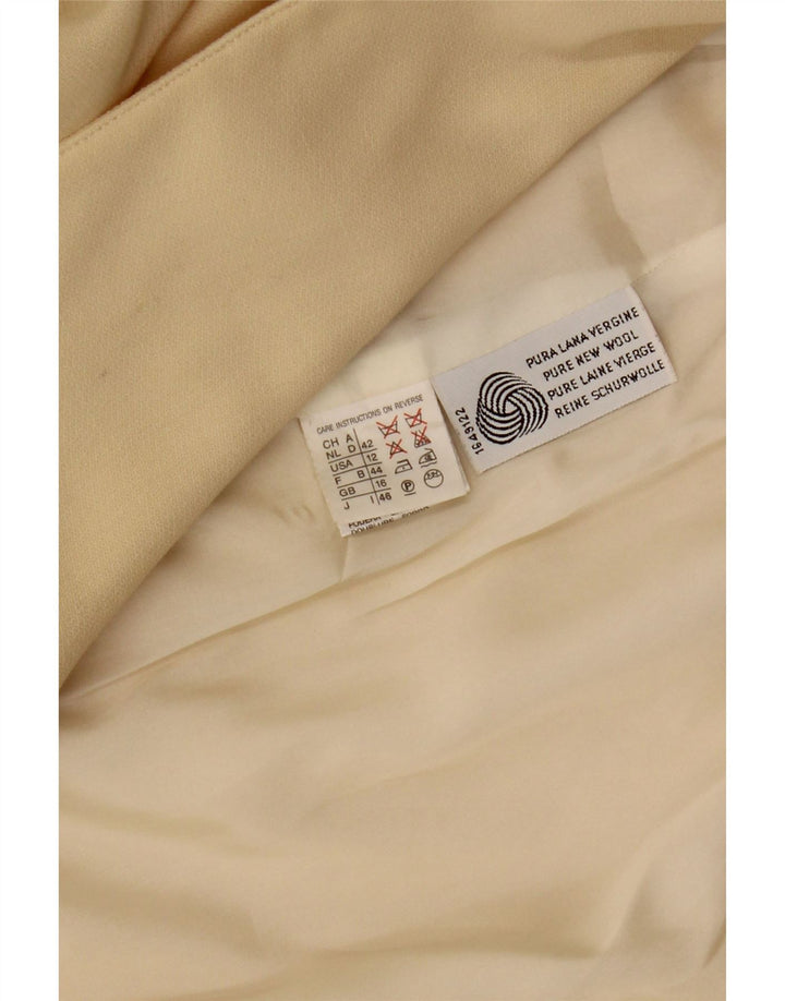 MARELLA Veste blazer double boutonnage pour femme UK 16 Grande laine jaune