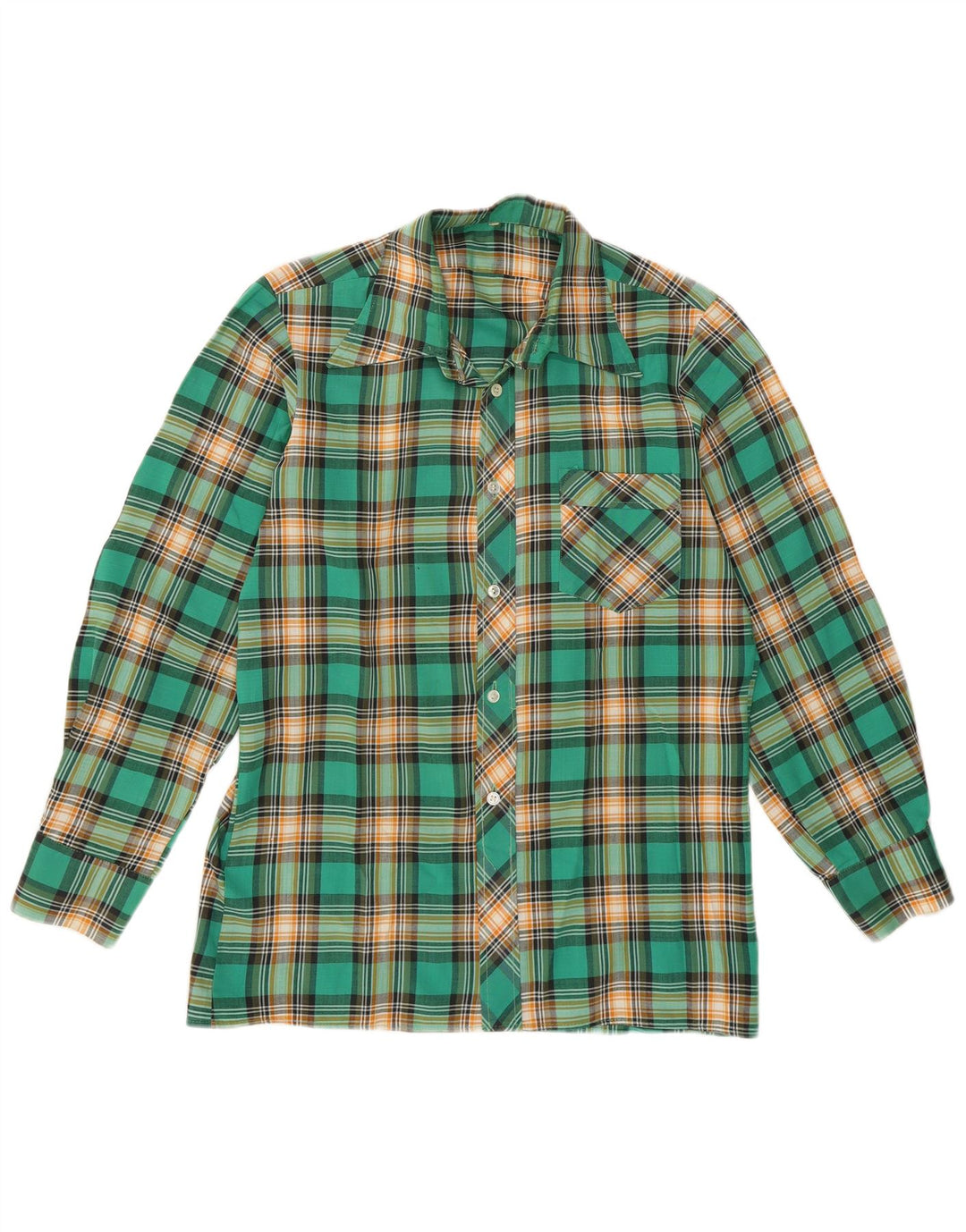 chemise à carreaux vintage pour hommes petit plaid vert