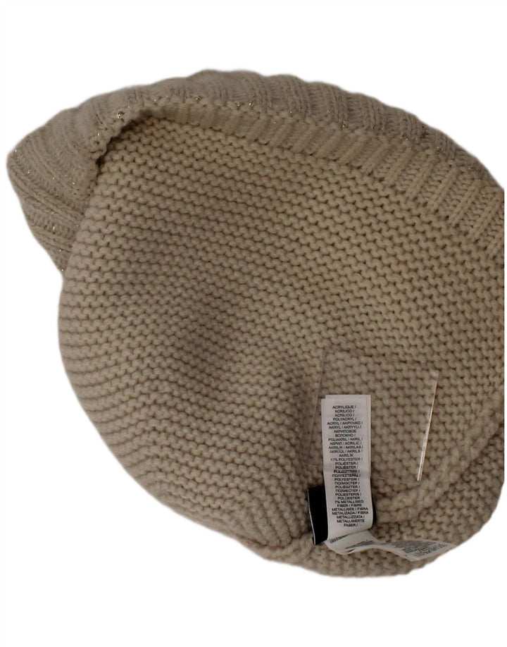 Nike Bonnet à pompon en tricot pour femme Taille unique Beige Acrylique Moderne
