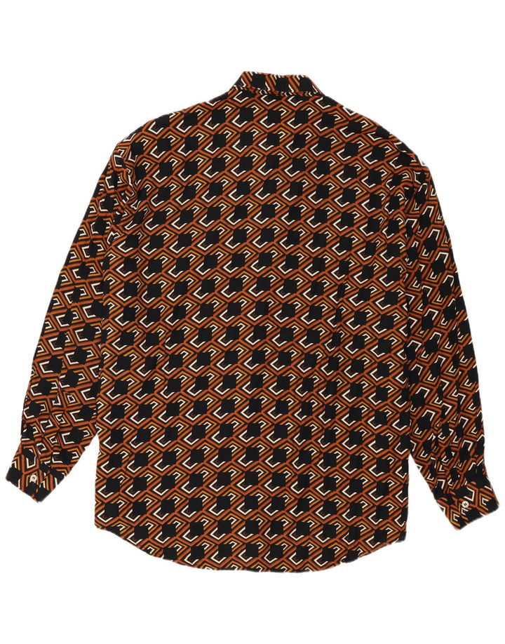 Kantaros Chemise Homme Large Marron Géométrique Viscose