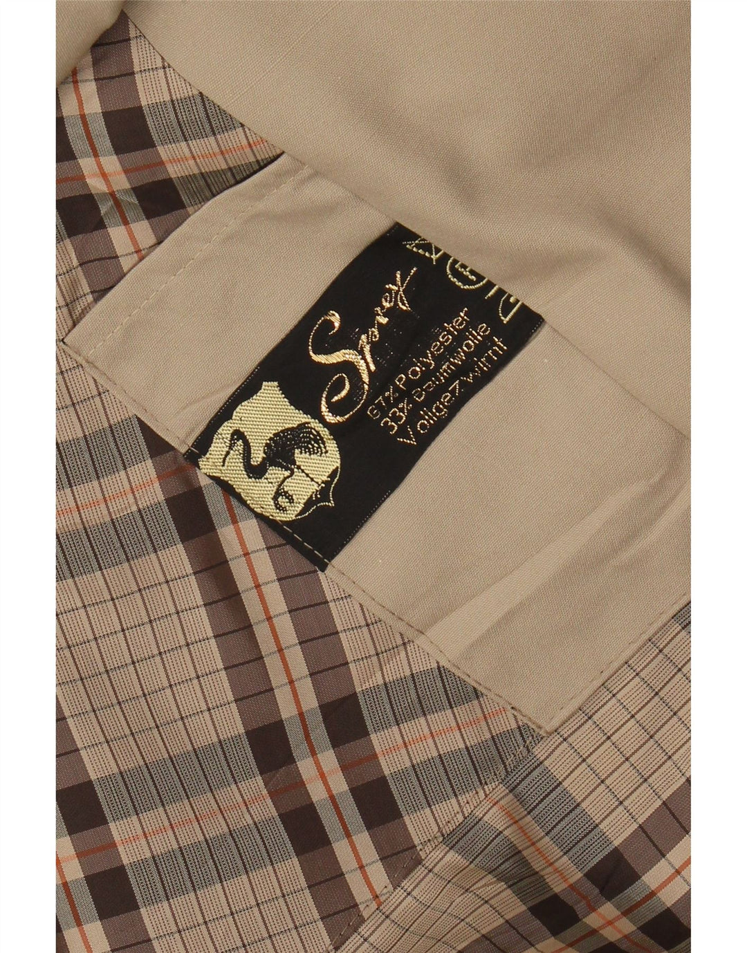 VINTAGE Trench Coat Homme UK 40 Grand Polyester Beige