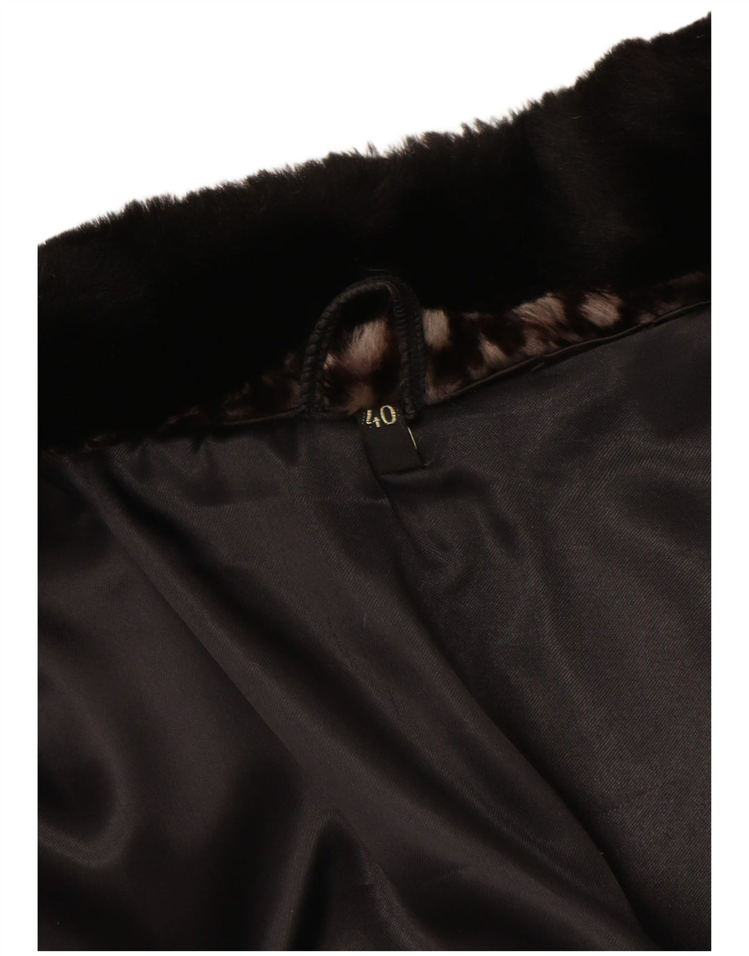 VINTAGE Femme Fausse Fourrure Pardessus EU 40 Moyen Brun Géométrique