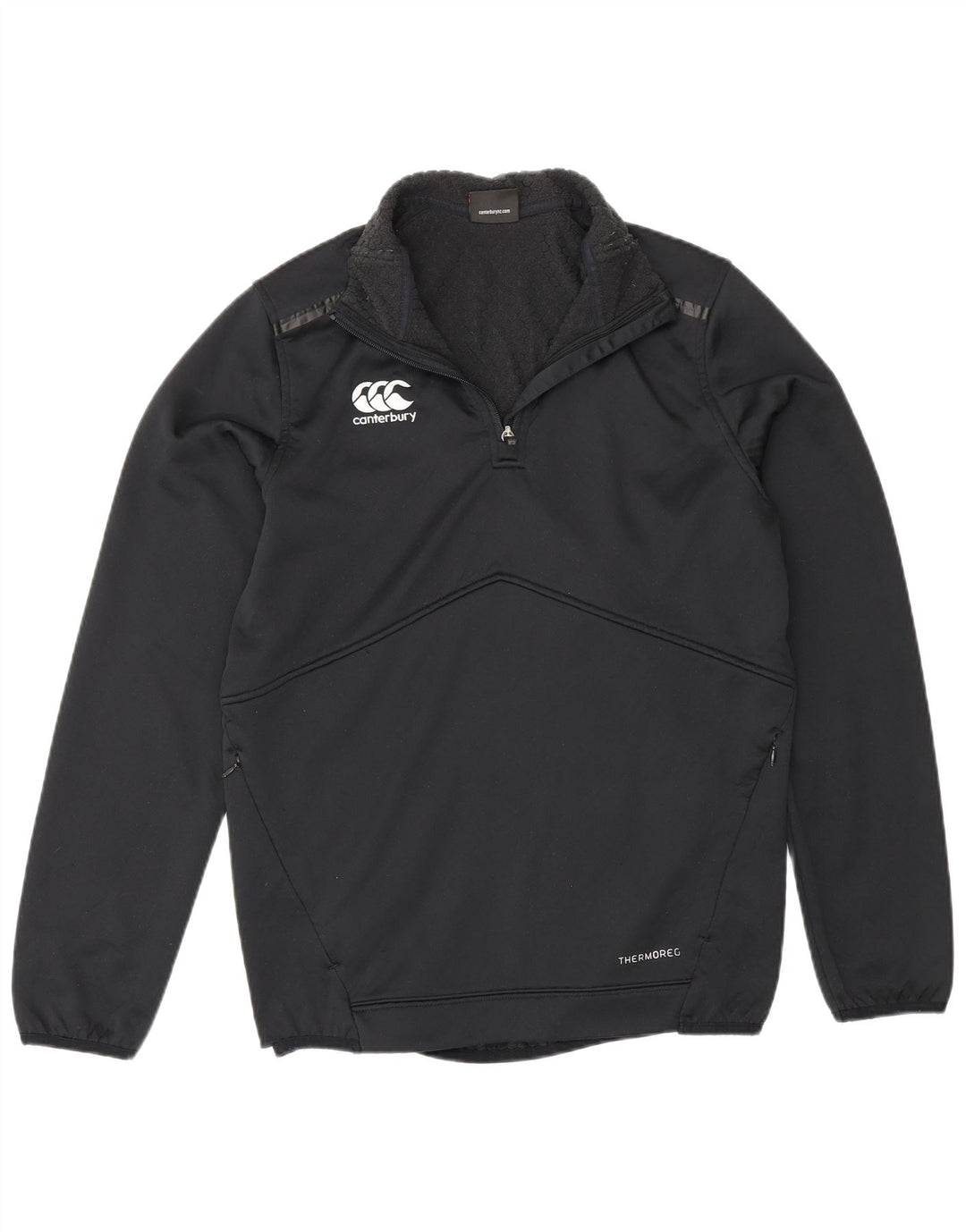 Canterbury Sweat-shirt à col zippé pour homme Petit noir Polyester
