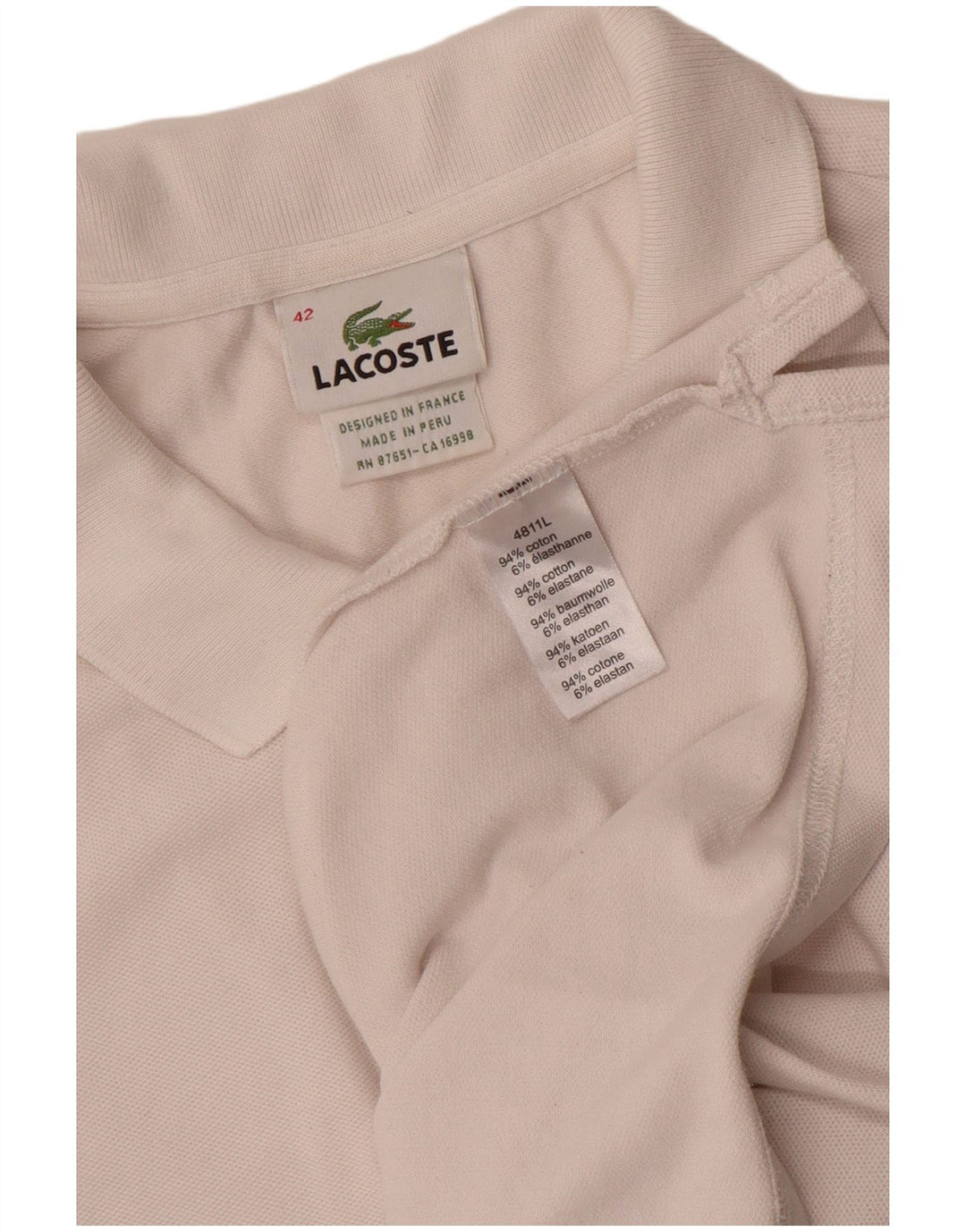 Lacoste Polo Femme Taille 42 Grand Coton Blanc