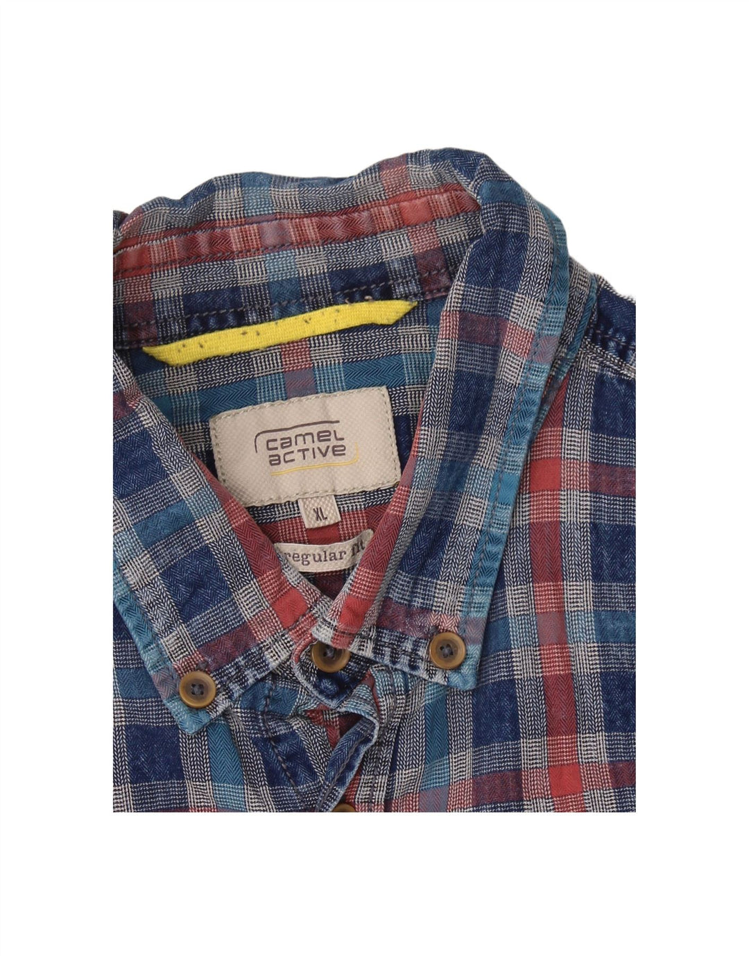 CAMEL Mens Regular Fit Flannel Shirt XL Multicoloured Check Cotton