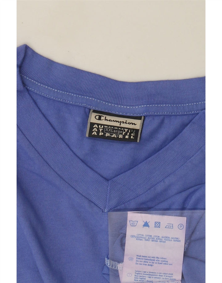 Champion T-Shirt Homme Top 2XL Bleu Coton