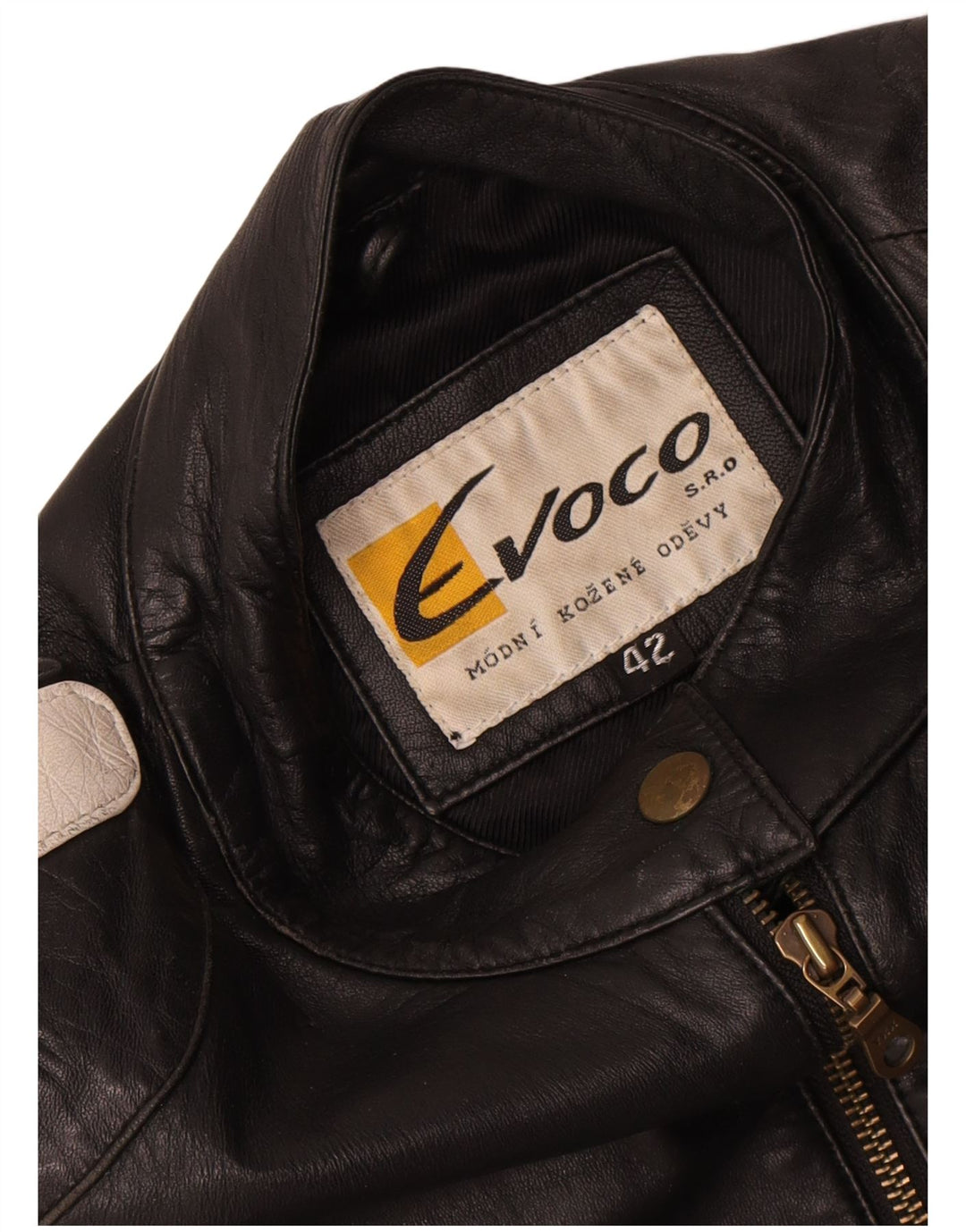 Veste Motorstyle Femme Vintage EU 42 Grand Colorblock Noir