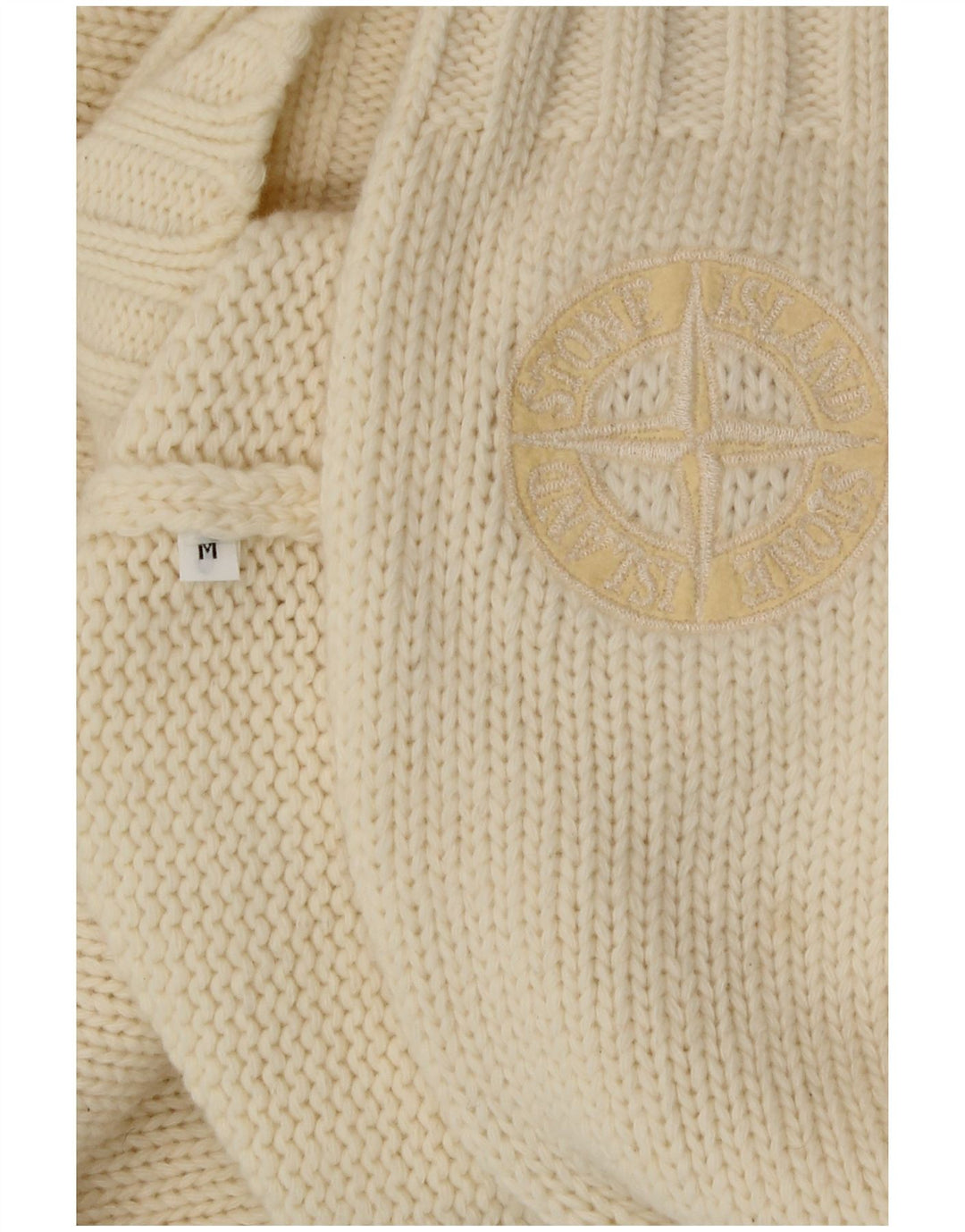Stone Island Pull Col V Homme Beige Moyen
