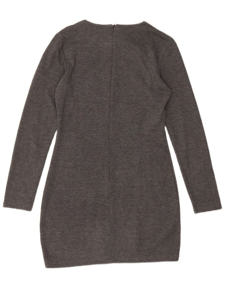 Zara Robe pull à manches longues pour femme UK 12 Gris moyen