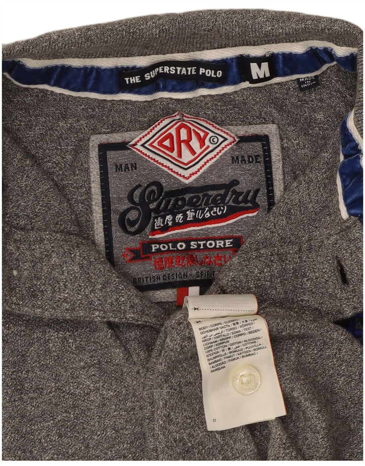 SUPERDRY Polo Graphique Homme Gris Moyen Coton
