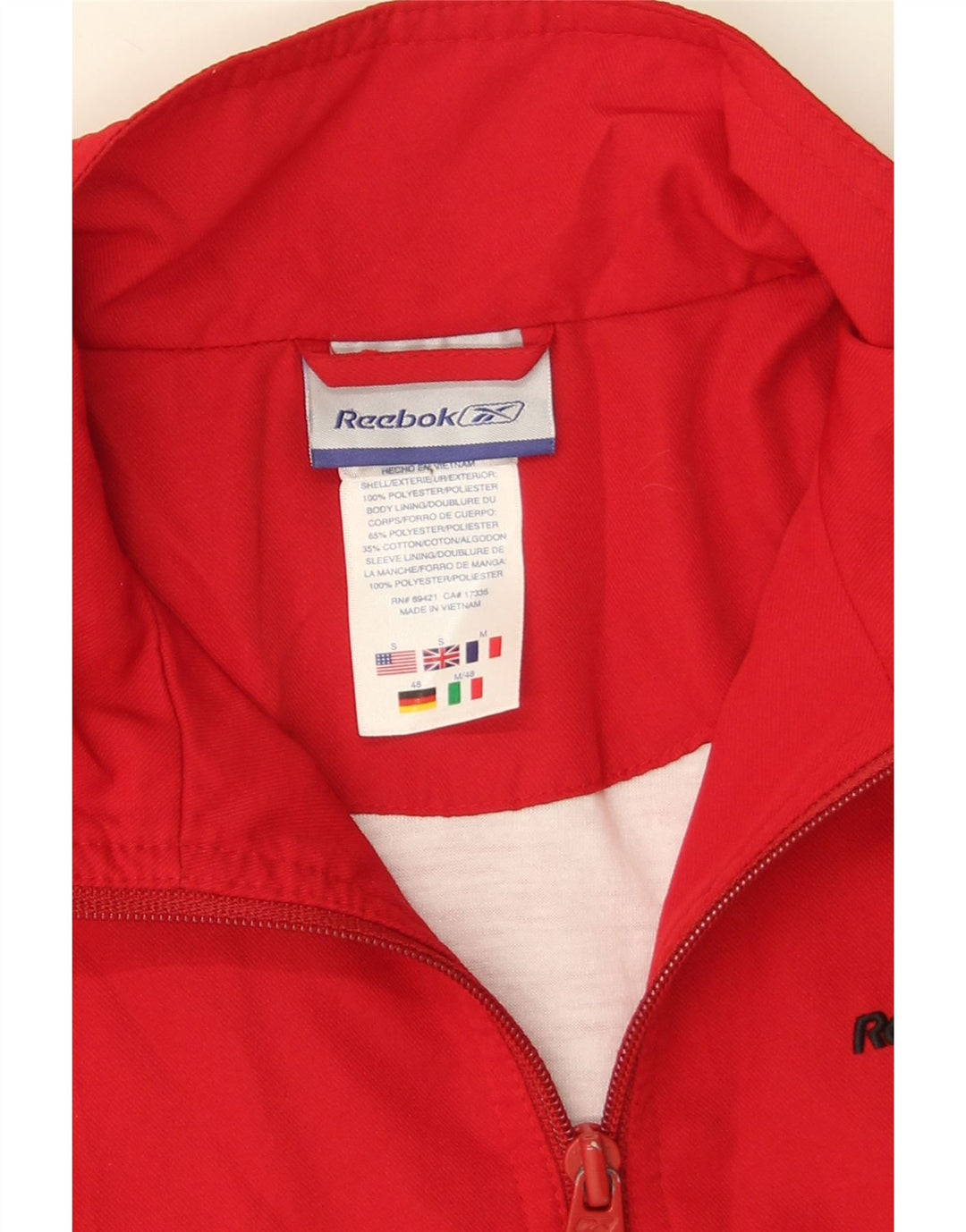 Reebok Veste de Survêtement Homme Petit Rouge Polyester