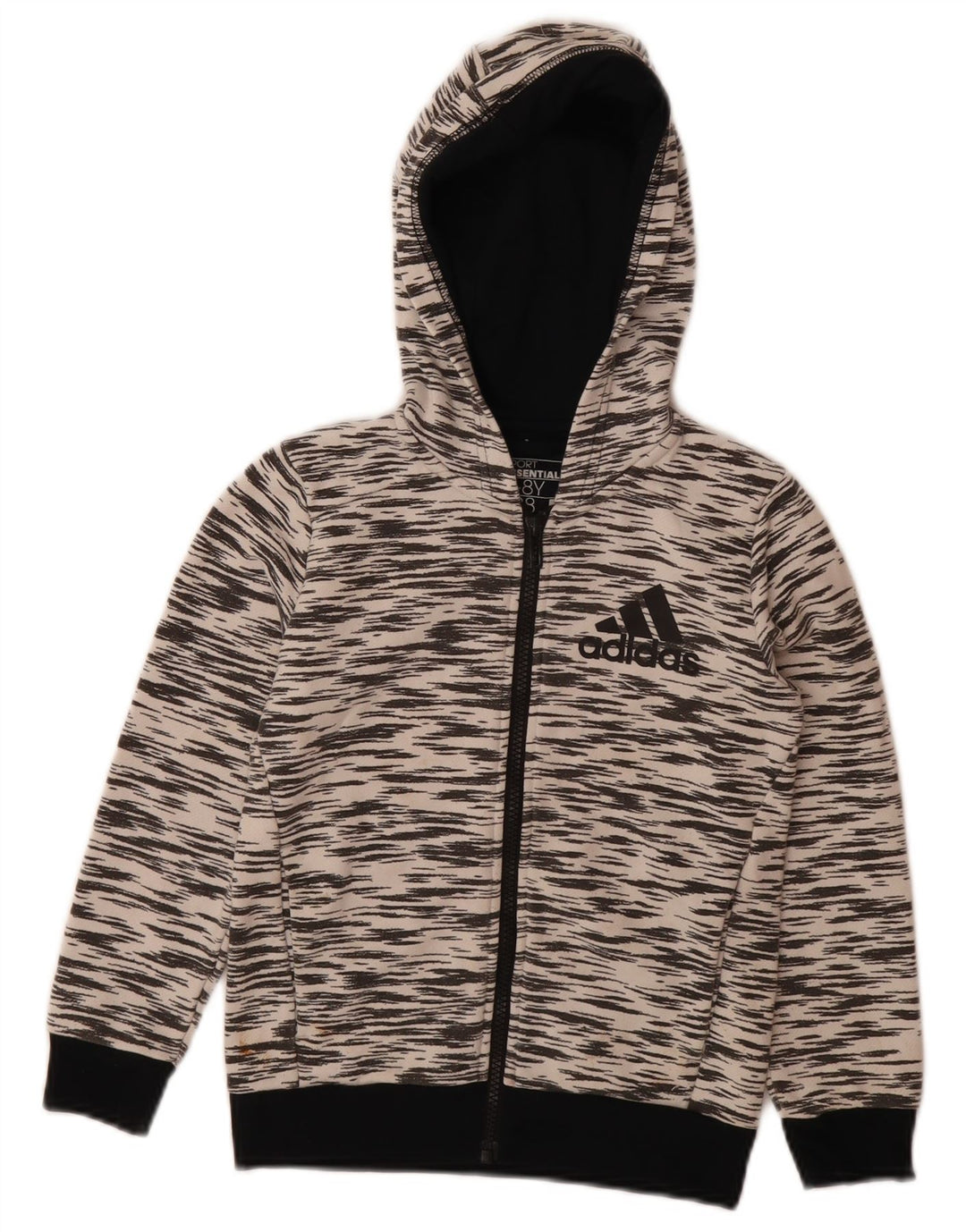ADIDAS Pull à capuche zippé Climalite pour garçon 7-8 ans Polyester moucheté gris