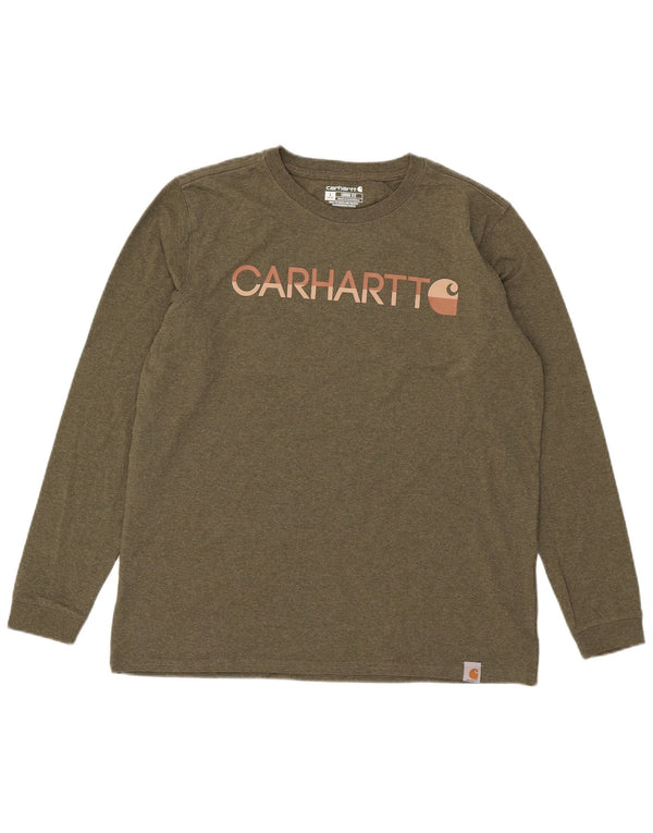Carhartt Haut graphique coupe ample à manches longues pour femme US 12/14 Large Kaki