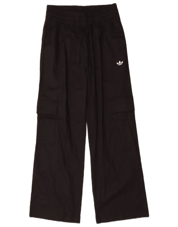 ADIDAS Pantalon cargo taille haute pour femme UK 8/10 Small W25 L28 Noir