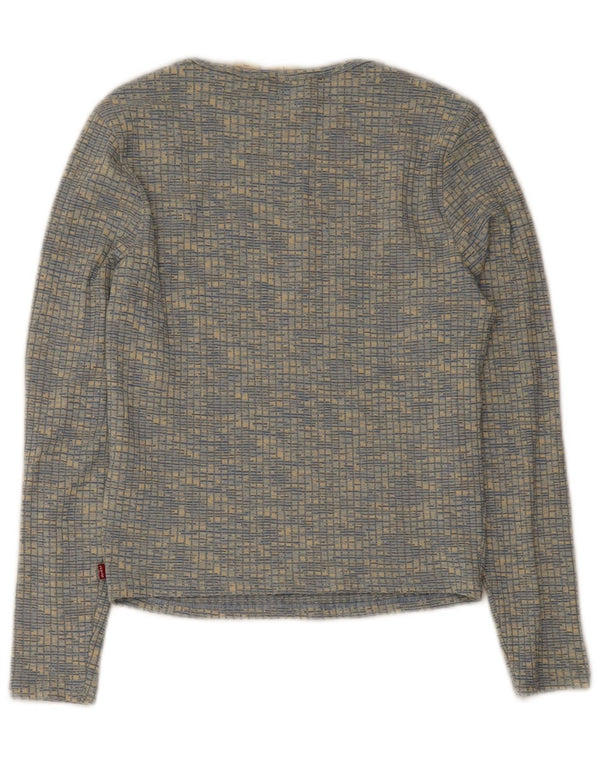Levi's Top Manches Longues Femme UK 44 Large Bleu Moucheté Polyester