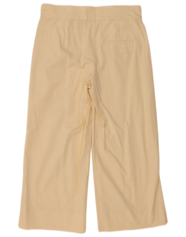 Zara Femme Studio Pantalon Court À Jambe Large Moyen W28 L24 Blanc Cassé