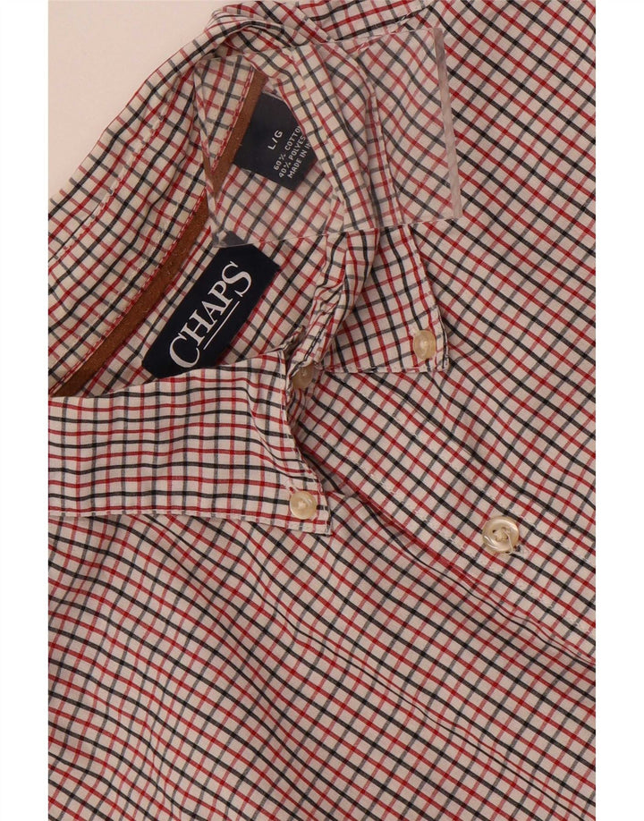 Chaps Chemise Homme Grand Carreau Rouge Coton