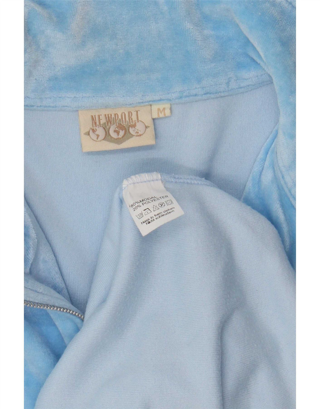 New Port Haut à manches longues avec fermeture éclair 1/4 pour homme Bleu moyen Modal