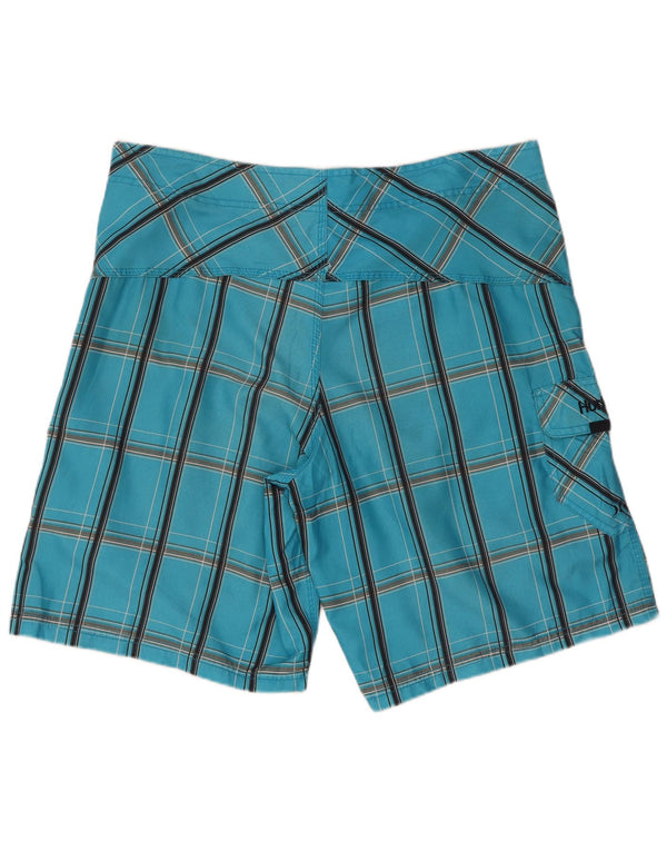 Hurley Short de Bain Homme Grand Carreau Bleu Polyester