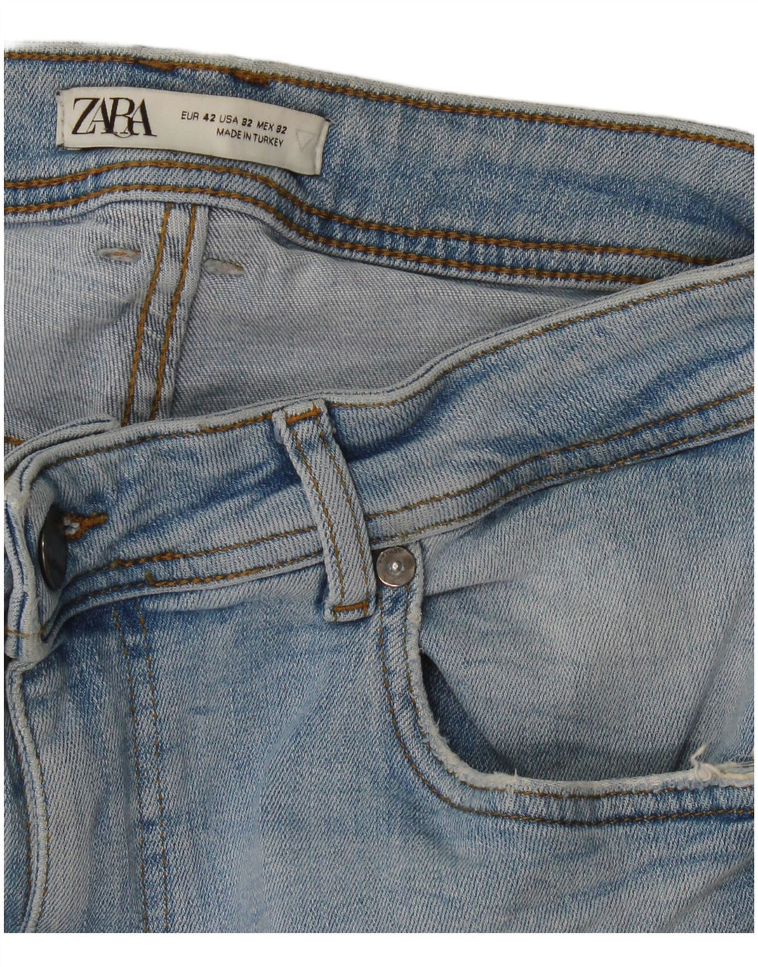 Zara Jean court pour homme EU 42 Large W32 L25 Bleu