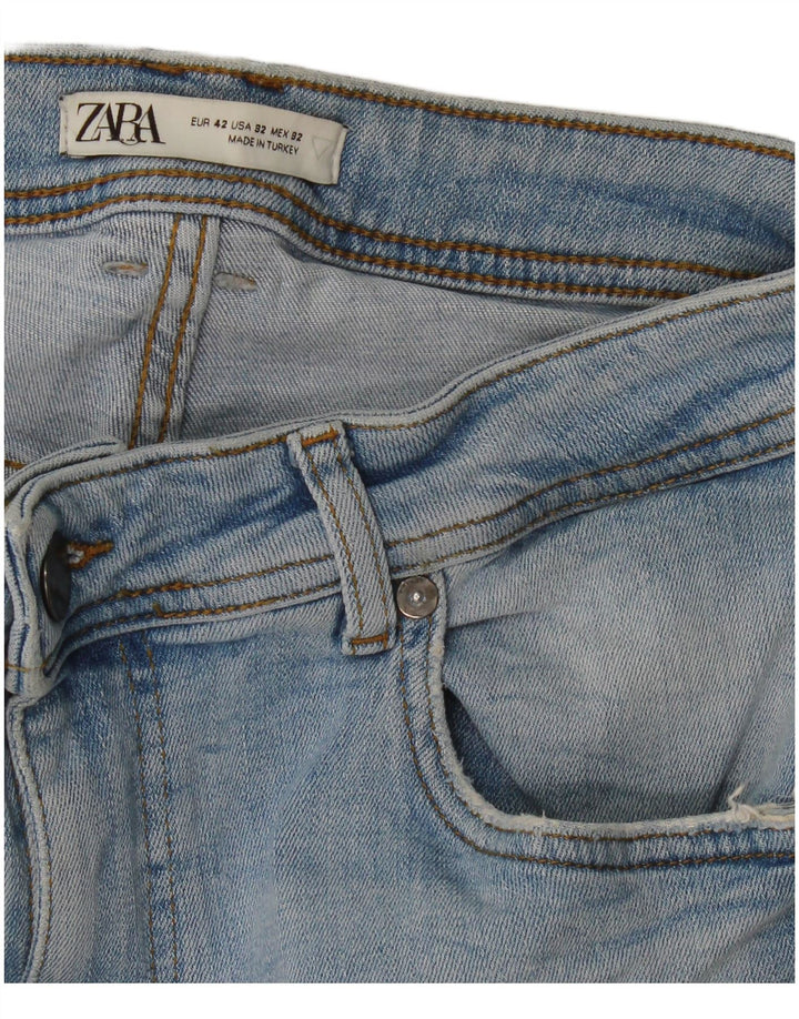 Zara Jean court pour homme EU 42 Large W32 L25 Bleu