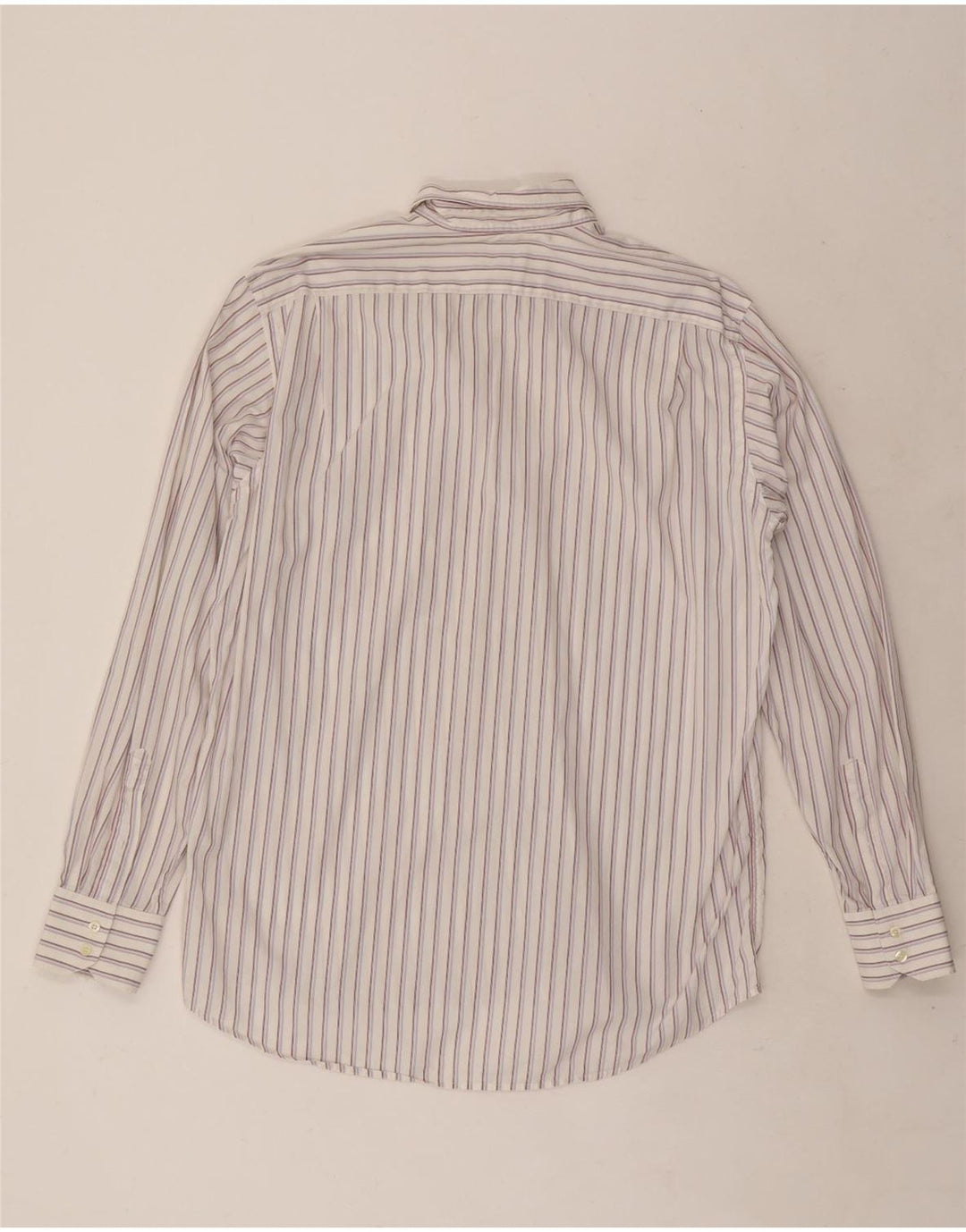 Lacoste Chemise Homme Taille 42 Grand Coton Rayé Blanc